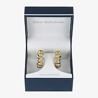 Silver Reflections Womens 14K Gold Over Brass 28.3mm Hoop Earrings