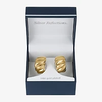 Silver Reflections Womens 14K Gold Over Brass 27.5mm Hoop Earrings