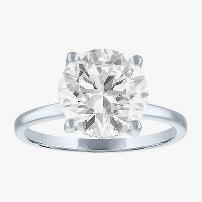 Bridal Addiction Womens 4 1/7 Ct. T.W. Lab Grown White Diamond 14K Gold Round Solitaire Engagement Ring