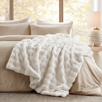 Madison Park Camille Faux Fur Washable Midweight Throw