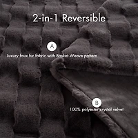 Madison Park Camille Faux Fur Washable Midweight Throw