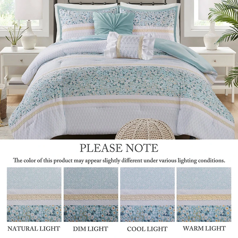 Madison Park Evian Seersucker 5-pc. Midweight Comforter Set