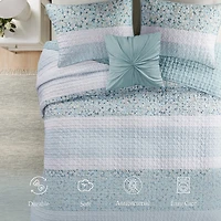 Madison Park Evian Seersucker 4-pc. Hypoallergenic Quilt Set