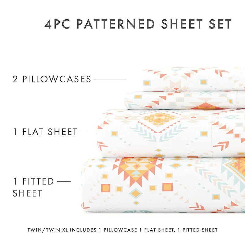 Casual Comfort Boho Pattern Deep Pocket Sheet Set