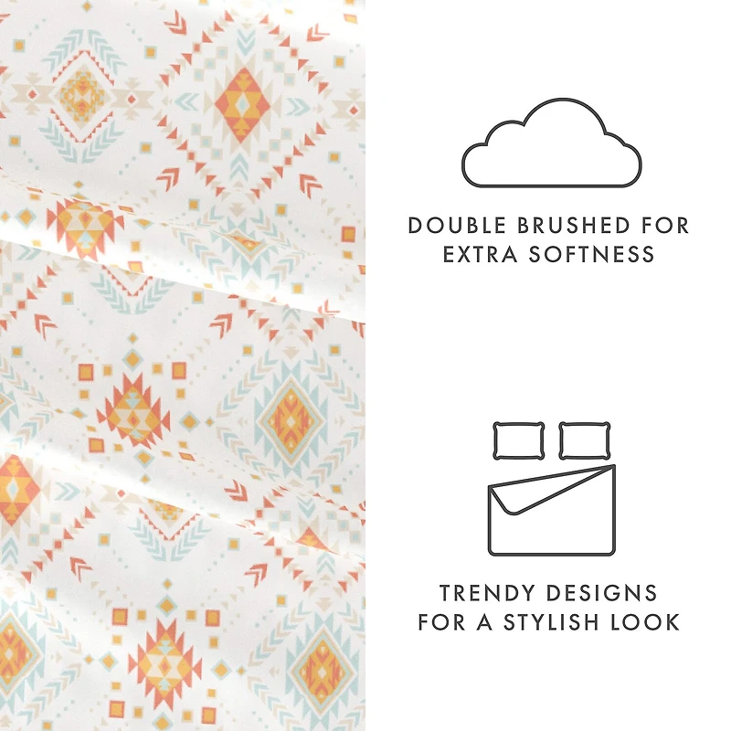 Casual Comfort Boho Pattern Deep Pocket Sheet Set