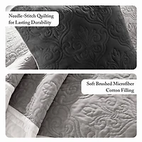 Madison Park Danville 7-Pc Quilt Set with Euro Shams and Throw Pillows