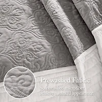 Madison Park Danville 7-Pc Quilt Set with Euro Shams and Throw Pillows