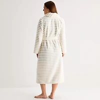 Liz Claiborne Womens Fleece Long Sleeve Long Length Robe