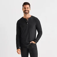 St. John's Bay Honeycomb Mens Henley Neck Long Sleeve Classic Fit Thermal Top