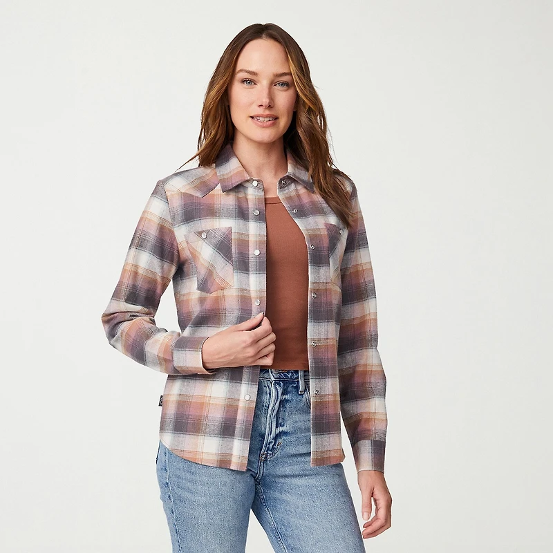 Free Country Womens Long Sleeve Regular Fit Flannel Shirt