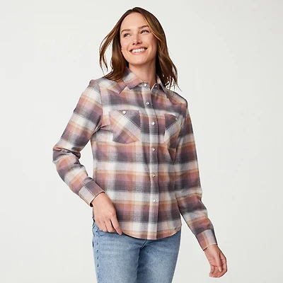 Free Country Womens Long Sleeve Regular Fit Flannel Shirt