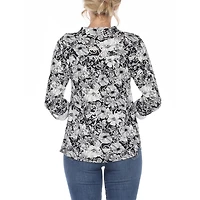 White Mark Womens Long Sleeve Tunic Top