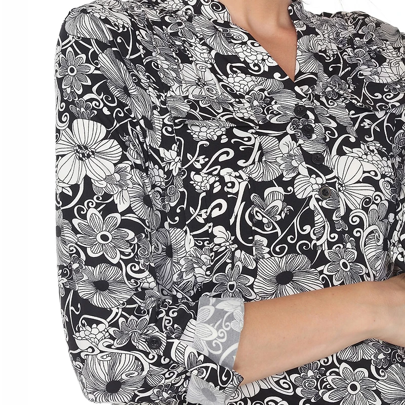 White Mark Womens Long Sleeve Tunic Top