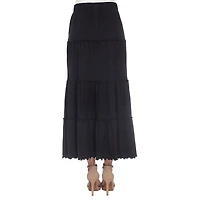 White Mark Womens Mid Rise Long Full Skirt