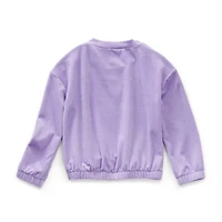 Thereabouts Little & Big Kid Girls Easy-on + Easy-off Round Neck Adaptive Long Sleeve Sweatshirt