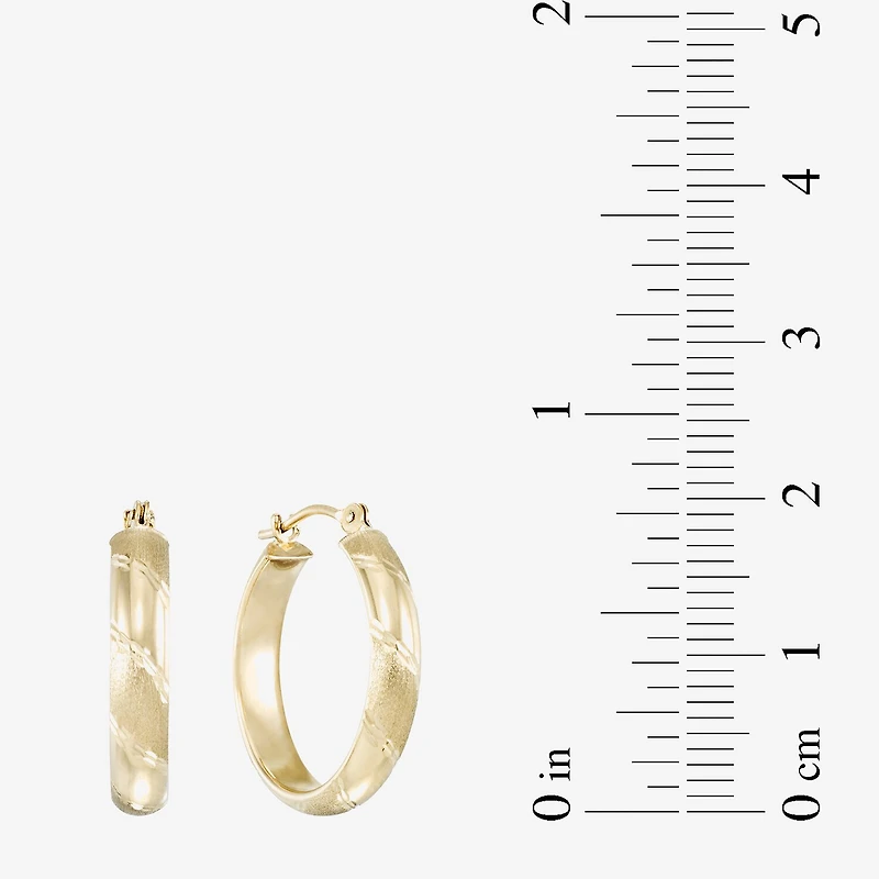 Laser-Cut 14K Yellow Gold 15mm Hoop Earrings