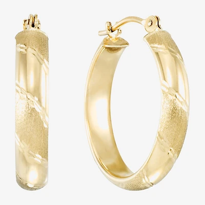 Laser-Cut 14K Yellow Gold 15mm Hoop Earrings