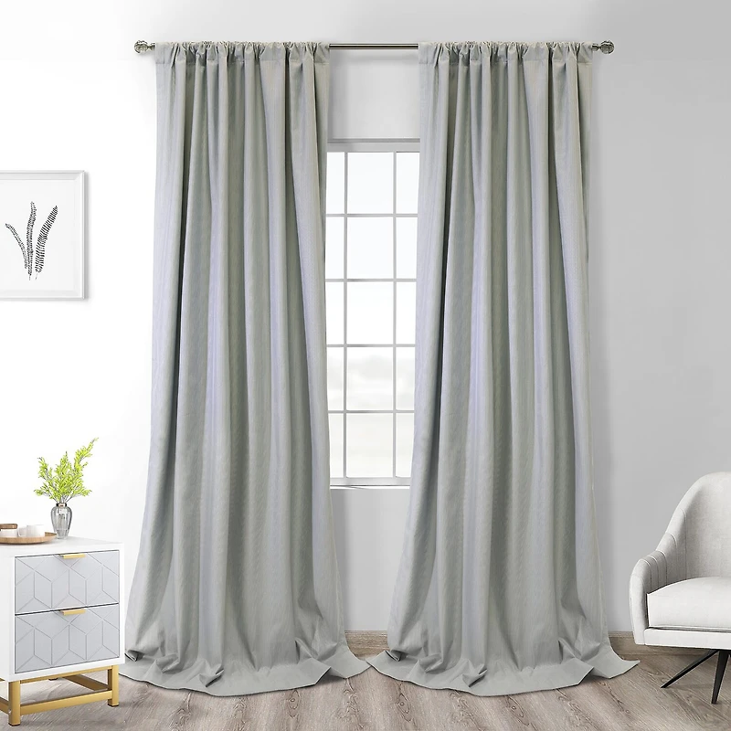 Thermaplus Brooklyn Rod Pocket Back Tab Energy Saving 100% Blackout Single Curtain Panel