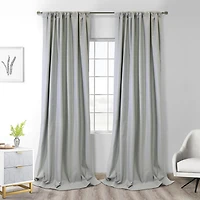 Thermaplus Brooklyn Rod Pocket Back Tab Energy Saving 100% Blackout Single Curtain Panel