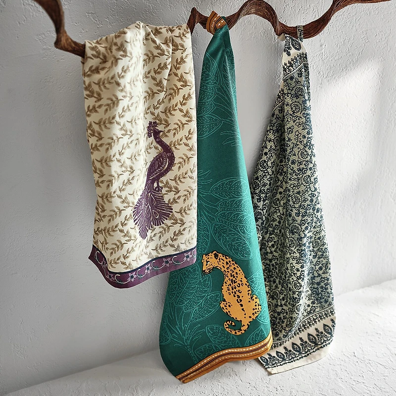 Distant Lands Turquoise Leopard 2-pc. Kitchen Towel Set