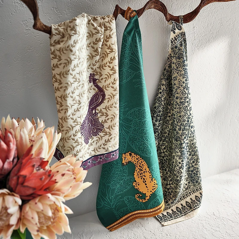 Distant Lands Purple Peacock 2-pc. Kitchen Towel