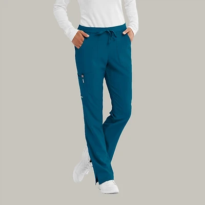 Skechers Sk201 Reliance 3-Pocket Mid-Rise Straight Leg Womens Petite Tag Free Stretch Fabric Moisture Wicking Scrub Pant