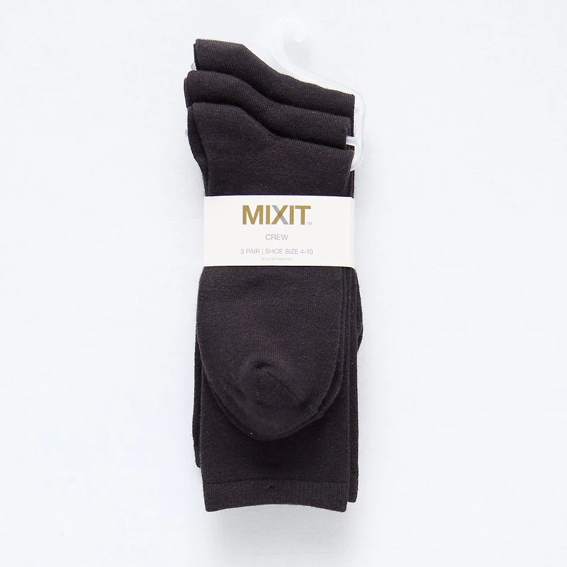Mixit Everyday Essential Womens 3 Pair Crew Socks