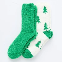 Mixit Cozy Womens 2 Pair Crew Socks