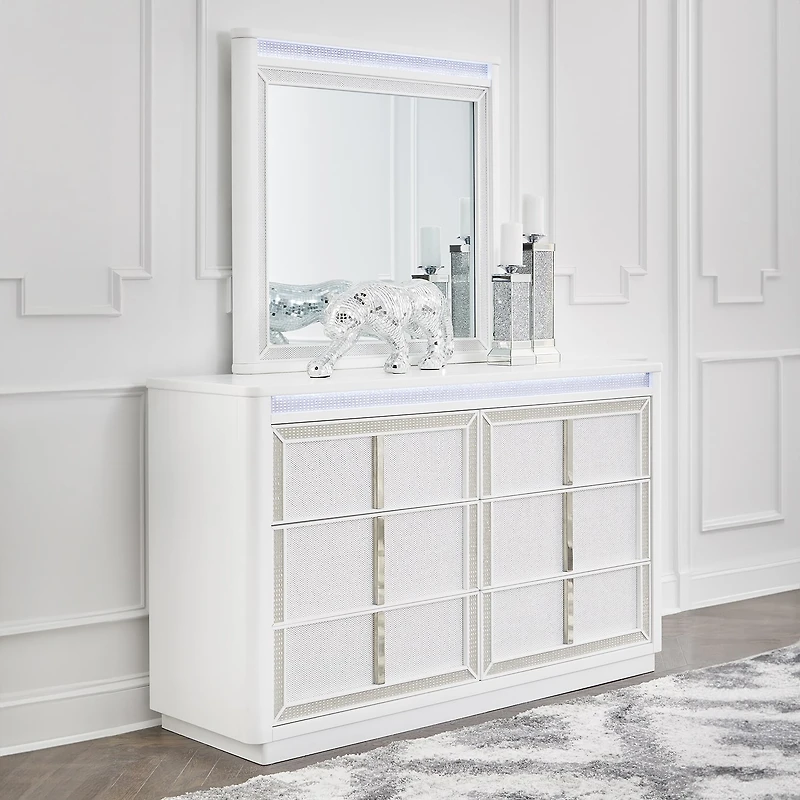 Signature Design by Ashley Chalanna 6-Drawer Dresser with Mirror