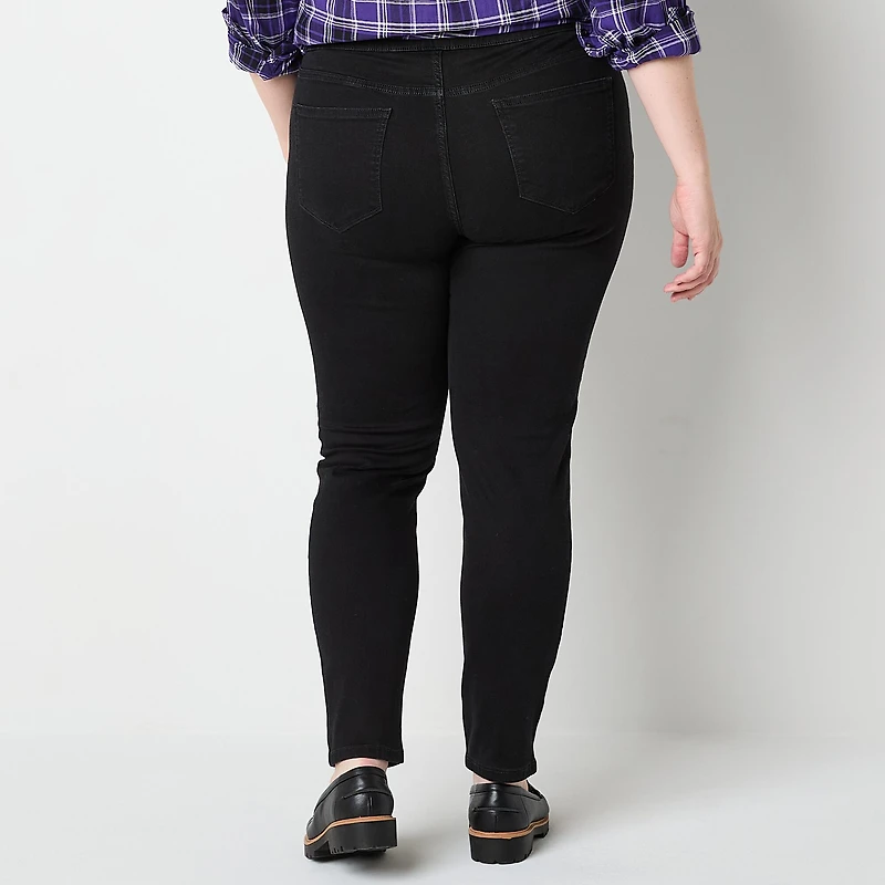 St. John's Bay Pull On Womens Plus Mid Rise Jegging Jean