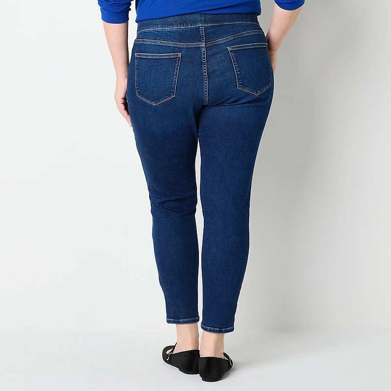St. John's Bay Pull On Womens Plus Mid Rise Jegging Jean
