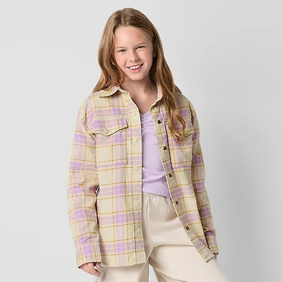 Thereabouts Little & Big Kid Girls Ultra Lightweight Shirt Jacket