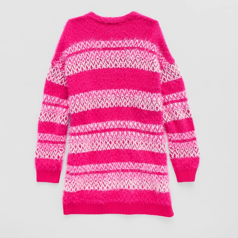 Thereabouts Little & Big Kid Girls Long Sleeve Open Front Striped Cardigan