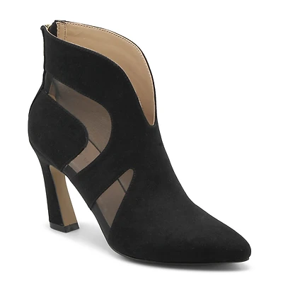 Adrienne Vittadini Womens Nuss Flared Heel Booties