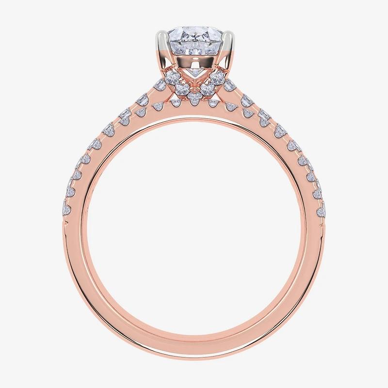 (H-I / Si2-I1) Womens 1 1/2 CT. T.W. Lab Grown White Diamond 10K Gold Pear Side Stone Bridal Set