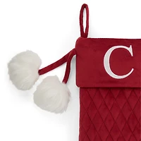 North Pole Trading Co. Red Quilted Monogram Christmas Stocking