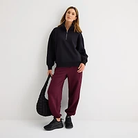 Xersion Womens Mock Neck Long Sleeve Active Petite Quarter-Zip Pullover