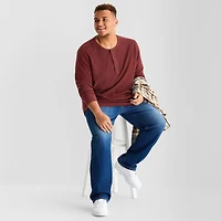 mutual weave Henley Mens Neck Long Sleeve Regular Fit Big and Tall Thermal Top