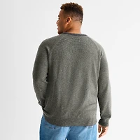 mutual weave Textured Big and Tall Mens Crew Neck Long Sleeve Pullover Sweater
