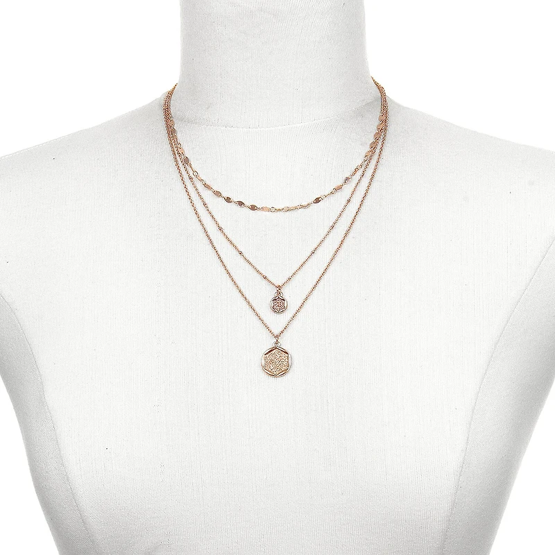 Bijoux Bar Delicates Rose Tone Womens 16 Inch Strand Necklace