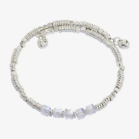 Sparkle Allure Birthstone Womens Red Crystal Pure Silver Over Brass Wrap Bracelet