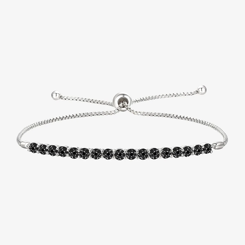 Womens 1/10 CT. T.W. Natural Black Diamond Sterling Silver Bolo Bracelet