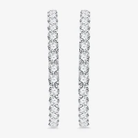 (H-I / Si2-I1) 5 CT. T.W. Lab Grown White Diamond 10K or Yellow Gold 35mm Hoop Earrings