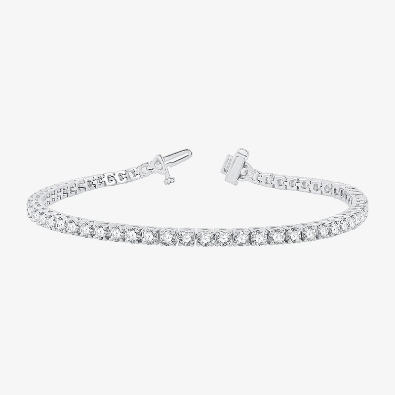 (H-I / Si2-I1) Womens 5 CT. T.W. Lab Grown White Diamond 10K Gold 7.25 Inch Tennis Bracelet