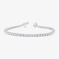 (H-I / Si2-I1) Womens 5 CT. T.W. Lab Grown White Diamond 10K Gold 7.25 Inch Tennis Bracelet