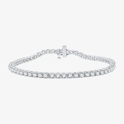 (H-I / Si2-I1) Womens 5 CT. T.W. Lab Grown White Diamond 10K Gold 7.25 Inch Tennis Bracelet