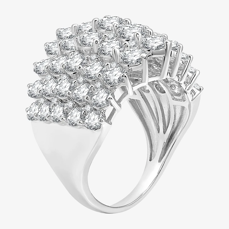 (H-I / Si2-I1) Womens 5 CT. T.W. Lab Grown White Diamond 10K Gold Cocktail Ring