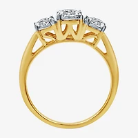 I Said Yes (H-I / Si2-I1) Womens 3/4 CT. T.W. Lab Grown White Diamond Sterling Silver or 14K Gold Over Round 3-Stone Engagement Ring