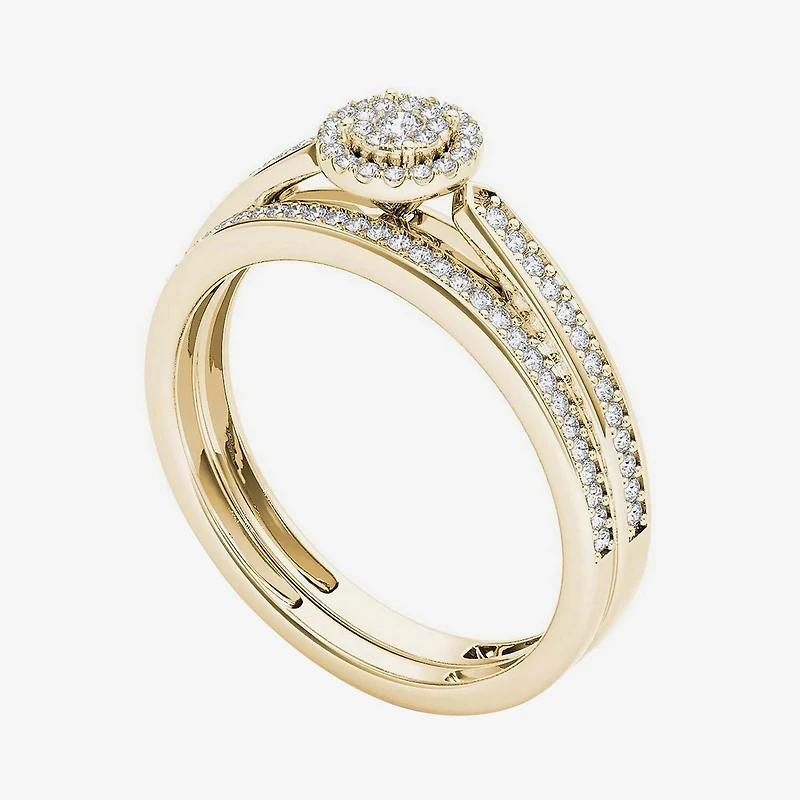1/4 CT.T.W. Natural Diamond 10K Yellow Gold Bridal Ring Set