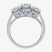 (G / SI1-SI2) Womens 1 CT. T.W. Lab Grown White Diamond 10K Gold Round 3-Stone Engagement Ring